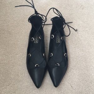 Topshop lace up flats